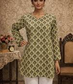 Brown color muslin fabric formal looks kurta for girls