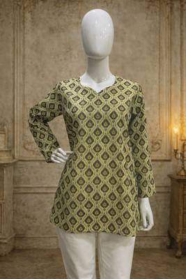 Brown color muslin formal looks kurta for girls 5