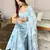  Aqua Blue Printed Sleeveless Cotton Kurta Set with Palazzo & Dupatta | Festive, Casual & Office Wear