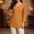 Orange color muslin fabric formal looks kurta for girls