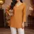 Orange color muslin fabric formal looks kurta for girls