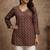 Brown color muslin fabric formal looks kurta for girls