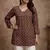 Brown color muslin fabric formal looks kurta for girls