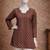 Brown color muslin fabric formal looks kurta for girls