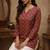 Maroon color muslin fabric formal looks kurta for girls