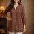 Coffee color muslin fabric formal looks kurta for girls
