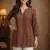 Coffee color muslin fabric formal looks kurta for girls