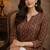 Coffee color muslin fabric formal looks kurta for girls