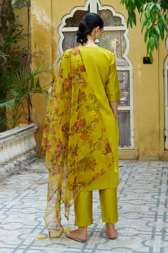 Lemon color viscose rayon smart embroidered trendy salwar suit