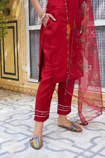 Maroon color viscose rayon smart embroidered trendy salwar suit