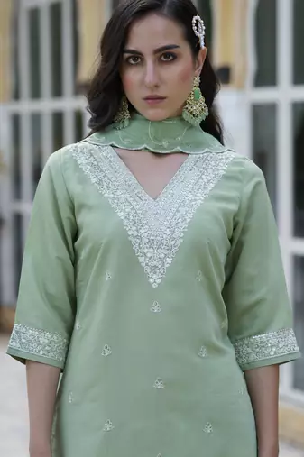 Pista color silk blend smart embroidered trendy salwar suit