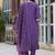 Purple color silk blend fabric smart embroidered girlie trendy salwar suit