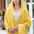 Yellow color silk blend fabric smart embroidered girlie trendy salwar suit