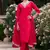 Pink color silk blend fabric smart embroidered girlie trendy salwar suit
