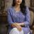 Blue color designer digital printed muslin fabric foral ethnic kurta