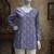 Blue color designer digital printed muslin fabric foral ethnic kurta