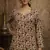 Cream color designer digital printed muslin fabric foral ethnic kurta