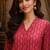 Pink color designer digital printed muslin fabric foral ethnic kurta