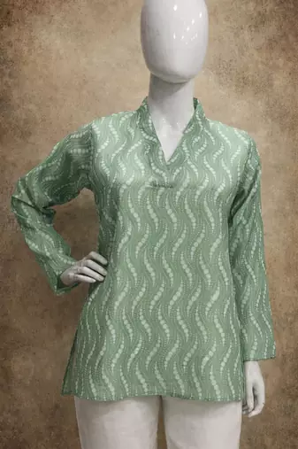 Pista color digital printed muslin foral kurta