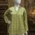 Green color designer digital printed muslin fabric foral ethnic kurta
