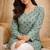 Green color designer digital printed muslin fabric foral ethnic kurta