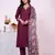 Wine color poly silk fabric smart ethnic partywear kurta set