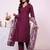 Wine color poly silk fabric smart ethnic partywear kurta set