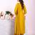 Mustard color poly silk fabric smart ethnic partywear kurta set