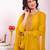Mustard color poly silk fabric smart ethnic partywear kurta set