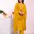 Mustard color poly silk fabric smart ethnic partywear kurta set