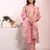 Pink color poly silk fabric smart ethnic partywear kurta set