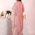 Pink color poly silk fabric smart ethnic partywear kurta set