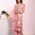 Pink color poly silk fabric smart ethnic partywear kurta set