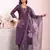 Purple color poly silk fabric smart ethnic partywear kurta set
