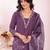 Purple color poly silk fabric smart ethnic partywear kurta set