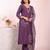 Purple color poly silk fabric smart ethnic partywear kurta set
