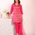 Pink color poly silk fabric smart ethnic partywear kurta set