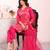 Pink color poly silk fabric smart ethnic partywear kurta set