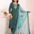 Teal color poly silk fabric smart ethnic partywear kurta set