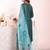Teal color poly silk fabric smart ethnic partywear kurta set