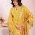 Yellow color poly silk fabric smart ethnic partywear kurta set