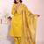 Yellow color poly silk fabric smart ethnic partywear kurta set