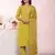 Green color poly silk fabric smart ethnic partywear kurta set