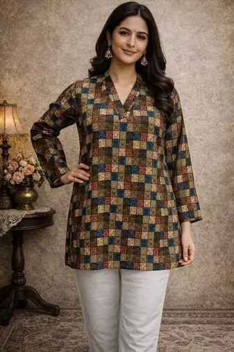 Multy color designer digital printed formal rich looks kurta for girls
