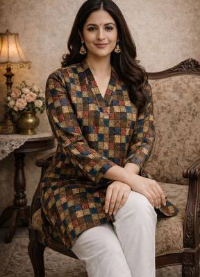 Multy color digital printed formal rich looks kurta for girls 3