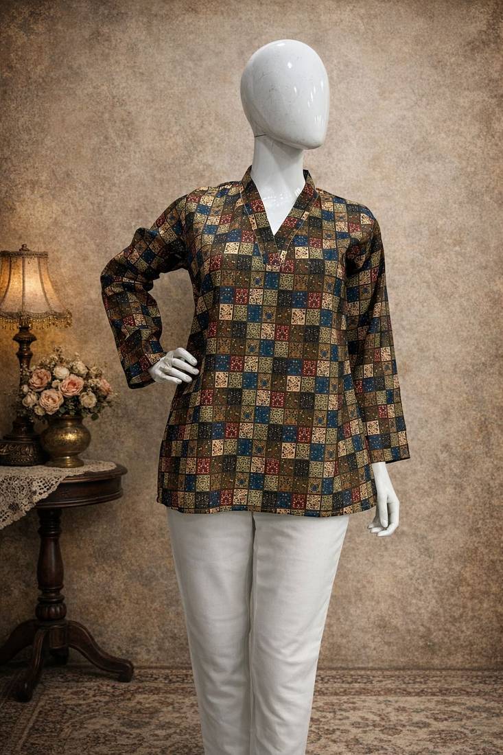 Multy color designer digital printed formal rich looks kurta for girls