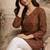Brown color designer digital printed formal rich looks kurta for girls