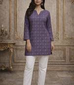 Purple color designer digital printed formal rich looks kurta for girls