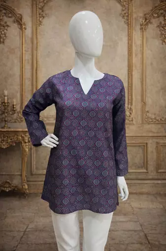 Purple color digital printed formal rich looks kurta for girls