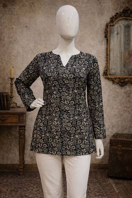 Black color digital printed formal rich looks kurta for girls 4